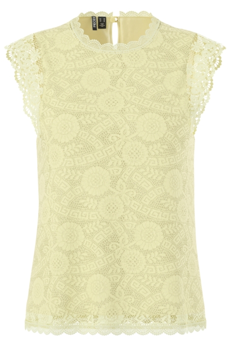 Pieces gele dames t-shirt | Vooraanzicht