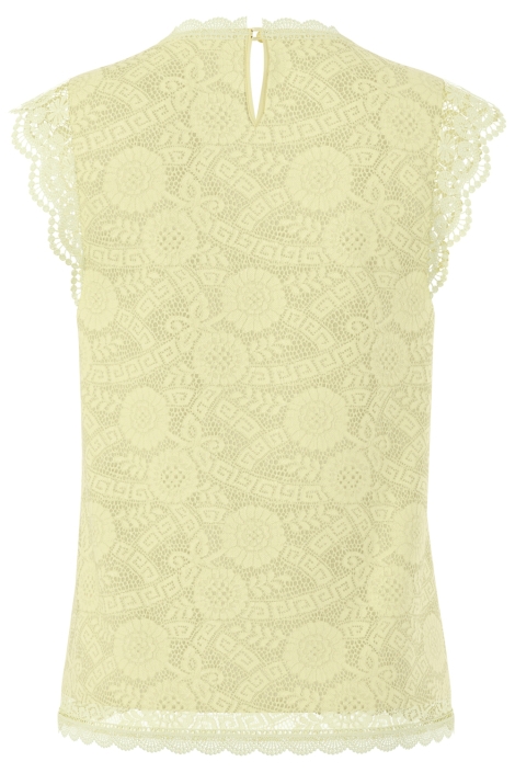 Pieces gele dames t-shirt | Achteraanzicht