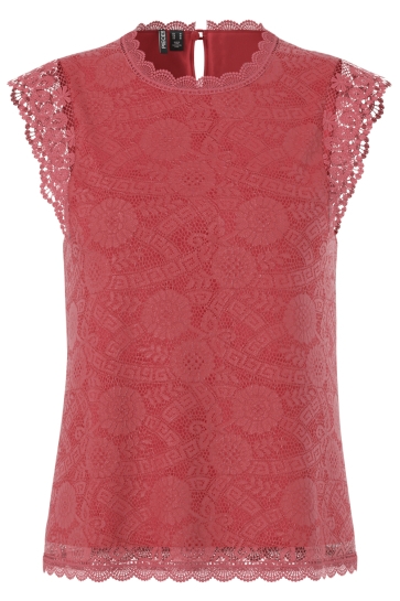 Pieces pcolline sl lace top wvn noos Rood