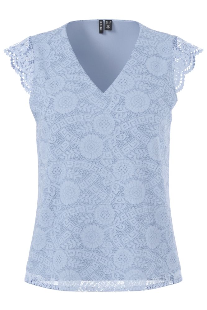Pieces blauwe dames top | Vooraanzicht