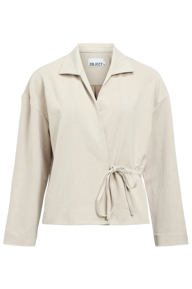 Object beige dames blouse | Vooraanzicht