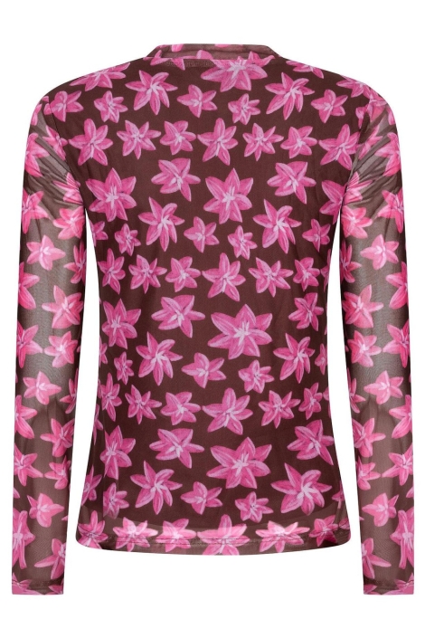 Ydence bruine dames t-shirt | Achteraanzicht