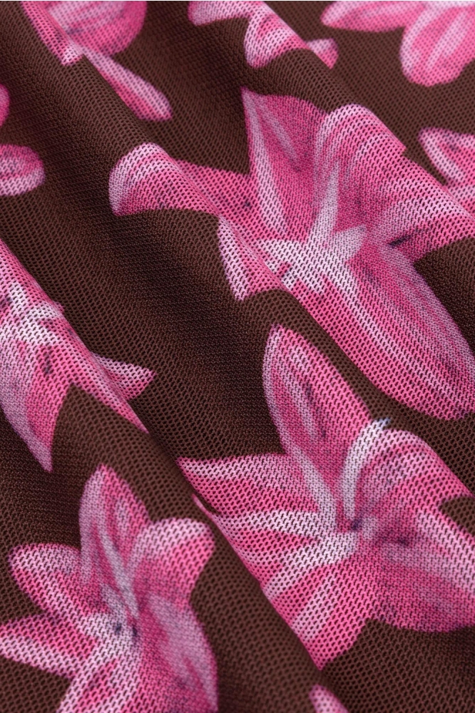 Ydence bruine dames t-shirt | Kleurstaal