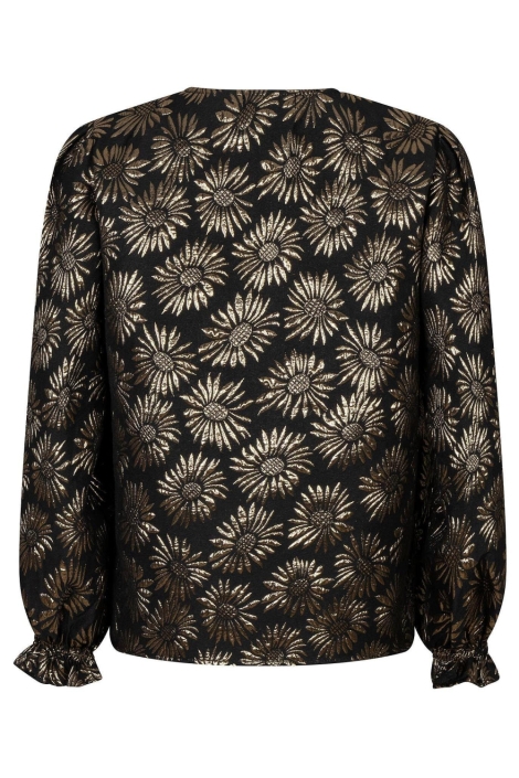 Ydence zwarte dames blouse | Achteraanzicht