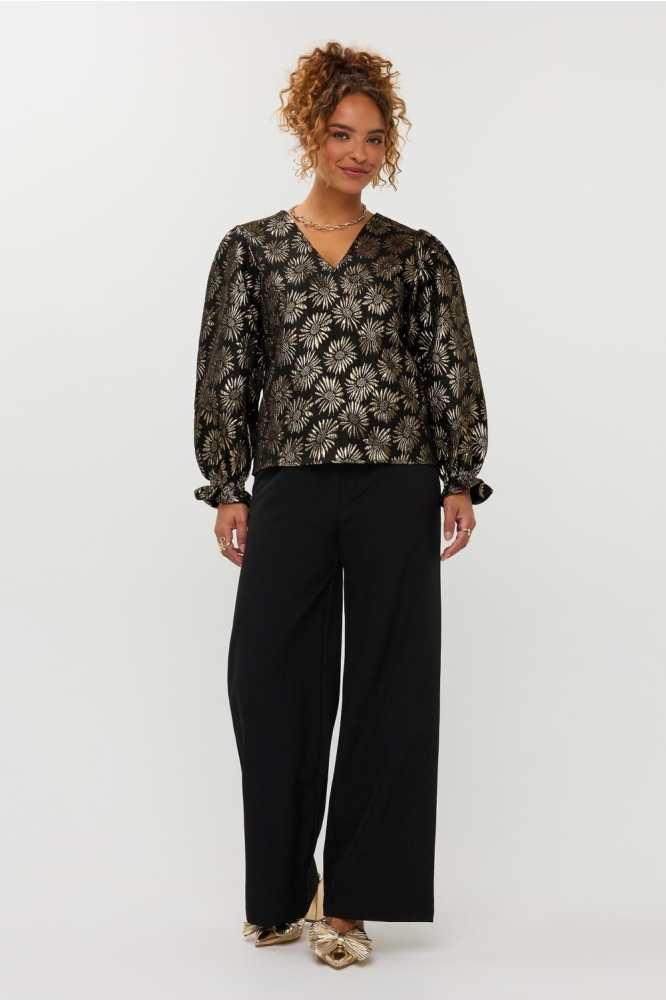 Ydence zwarte dames blouse | Model