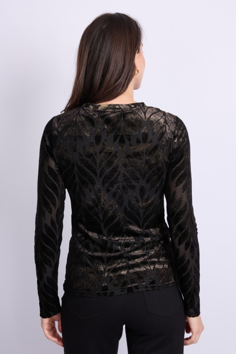 C&S The Label zwarte dames t-shirt | Model achteraanzicht