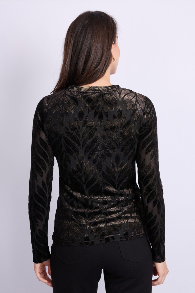 C&S The Label zwarte dames t-shirt | Model achteraanzicht