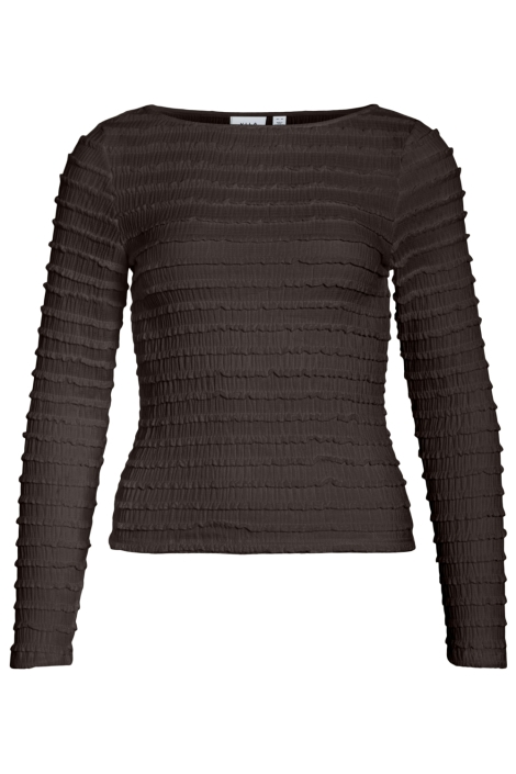 Vila bruine dames t-shirt | Vooraanzicht