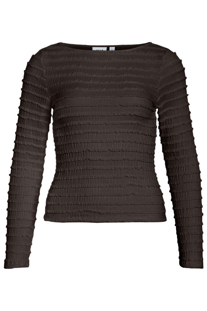 Vila bruine dames t-shirt | Vooraanzicht