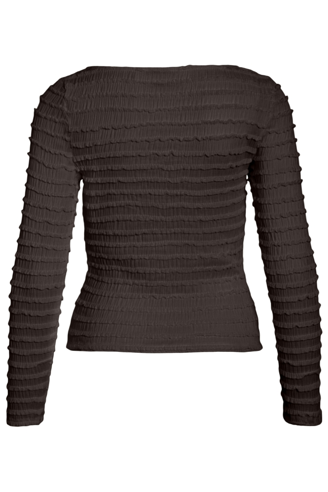 Vila bruine dames t-shirt | Achteraanzicht