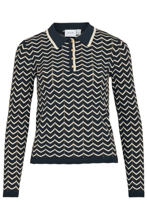 Vila blauwe dames trui | Vooraanzicht