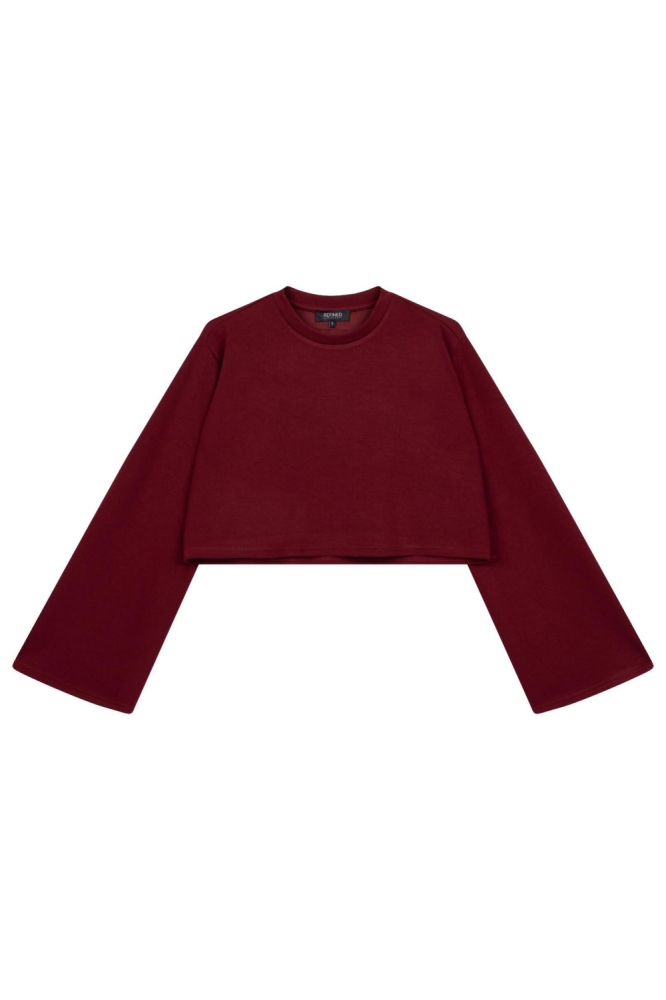 Refined Department bordeaux dames sweater | Achteraanzicht