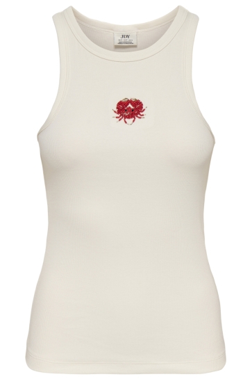 Jacqueline de Yong jdytulle life pearl emb tank top jr Wit