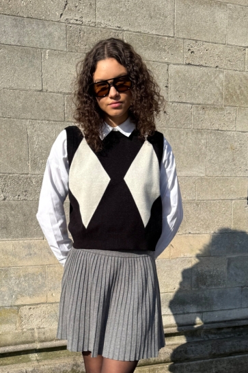 Vila Trui VINORTHIE DIAMOND SL VEST/C35 14112455 BLACK BEAUTY/BIRCH