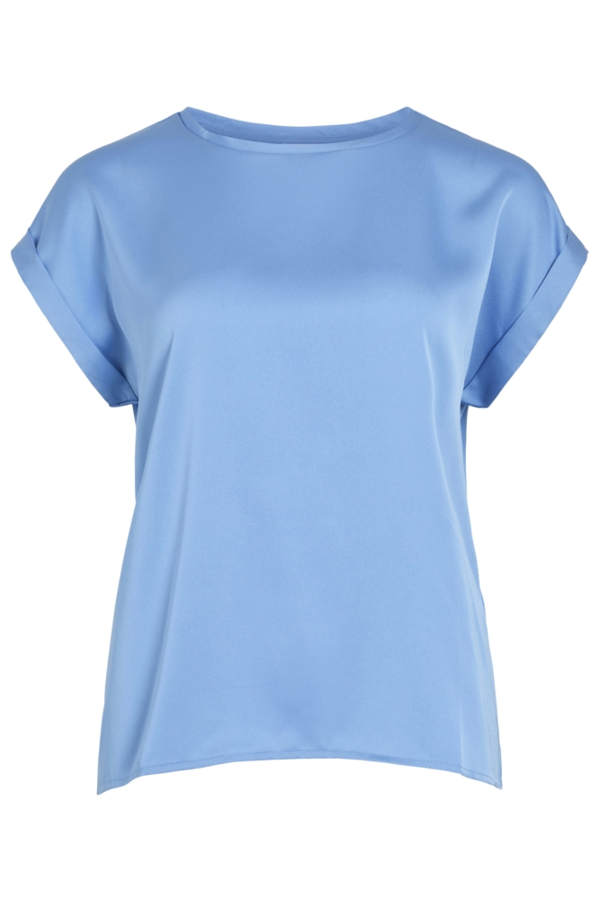 Vila blauwe dames t-shirt | Vooraanzicht