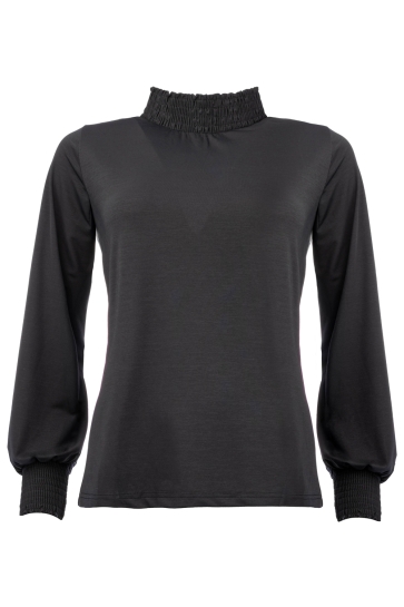 NED T-shirt SMOCK LS TR SHINY JERSEY 25W1 U359 01 Dark Navy