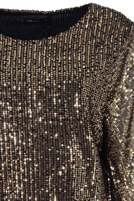 FOS Amsterdam zwarte dames t-shirt | Close up