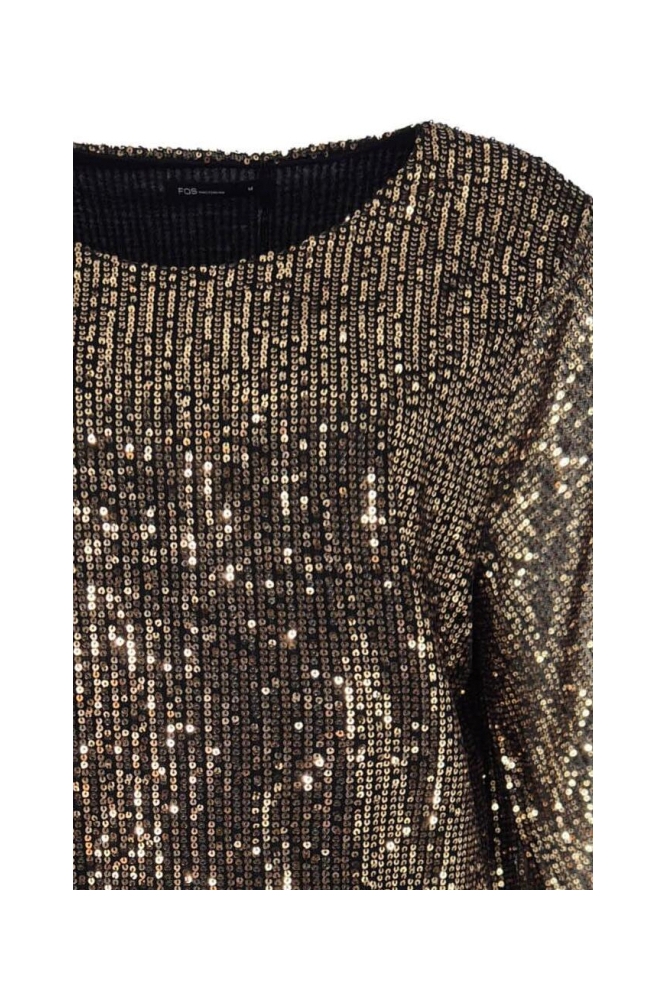 FOS Amsterdam zwarte dames t-shirt | Close up