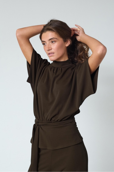 SisterS point bruine dames t-shirt | Model vooraanzicht