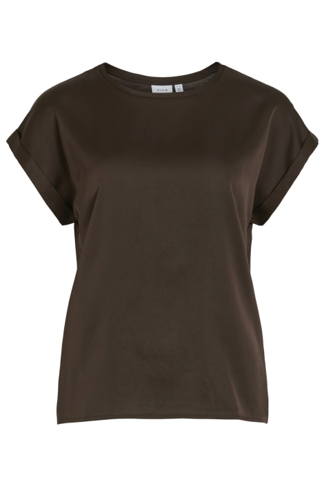 Vila bruine dames t-shirt | Vooraanzicht