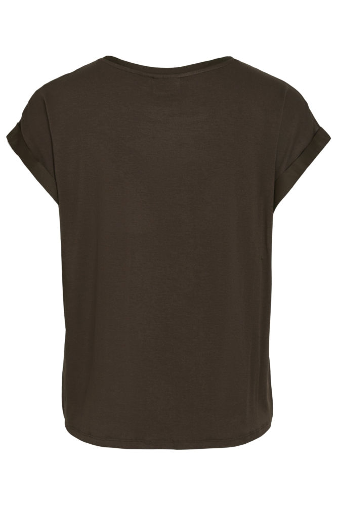 Vila bruine dames t-shirt | Achteraanzicht