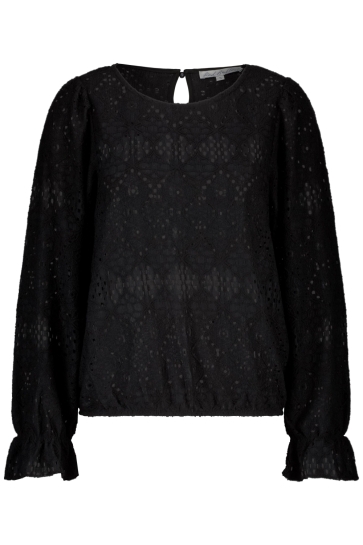Red Button T-shirt TOP AJOUR SRB4645 Black