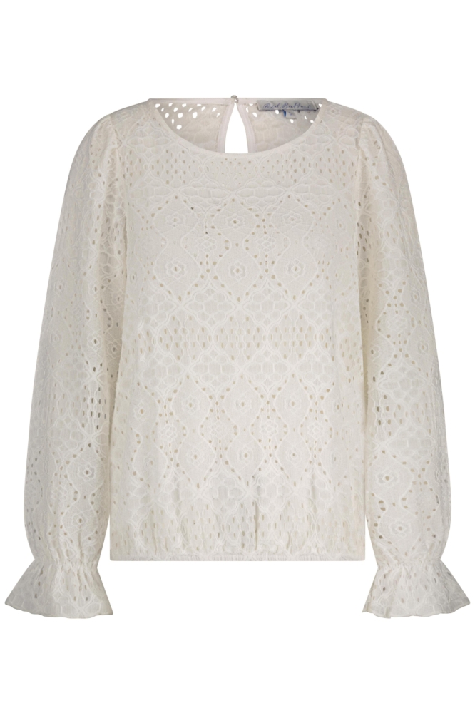 Red Button witte dames t-shirt | Vooraanzicht