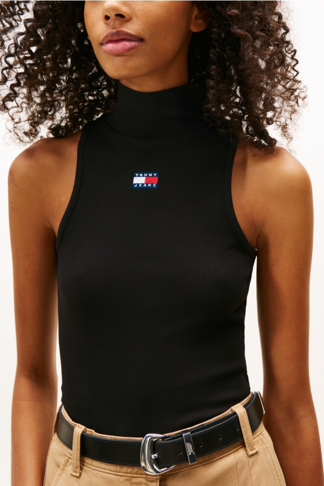 Tommy Jeans zwarte dames top | Close up