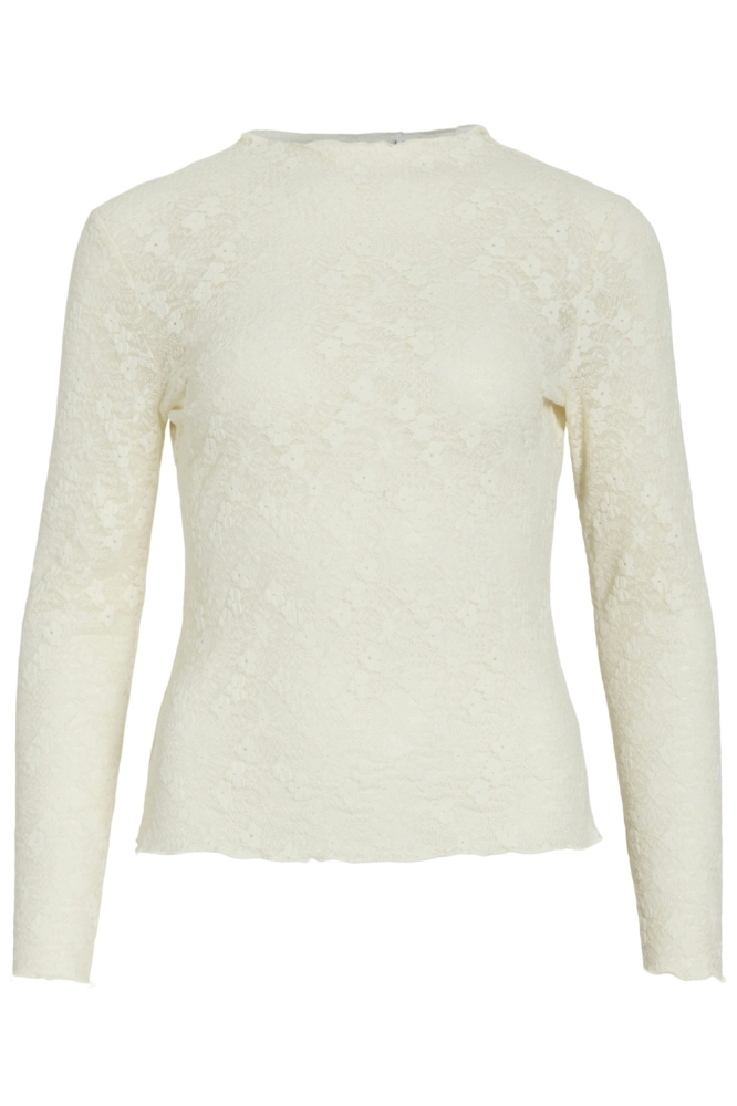 Vila beige dames t-shirt | Vooraanzicht