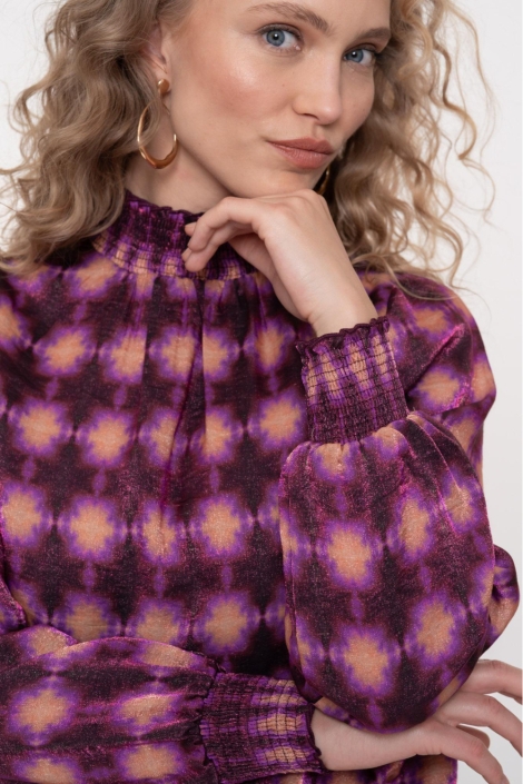 Geisha paarse dames t-shirt | Close up