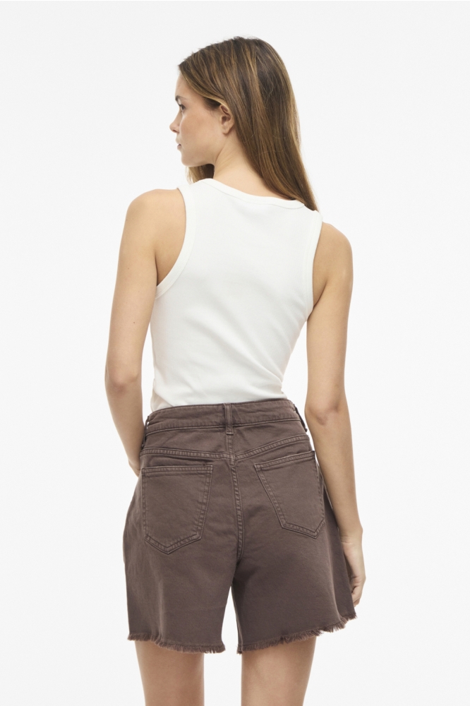 Vila witte dames top | Model achteraanzicht
