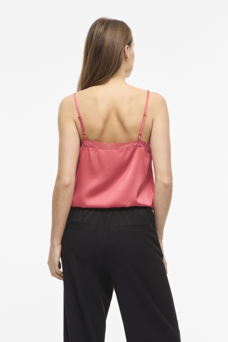 Vila roze dames top | Model achteraanzicht
