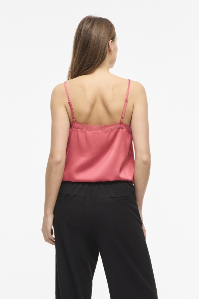 Vila roze dames top | Model achteraanzicht