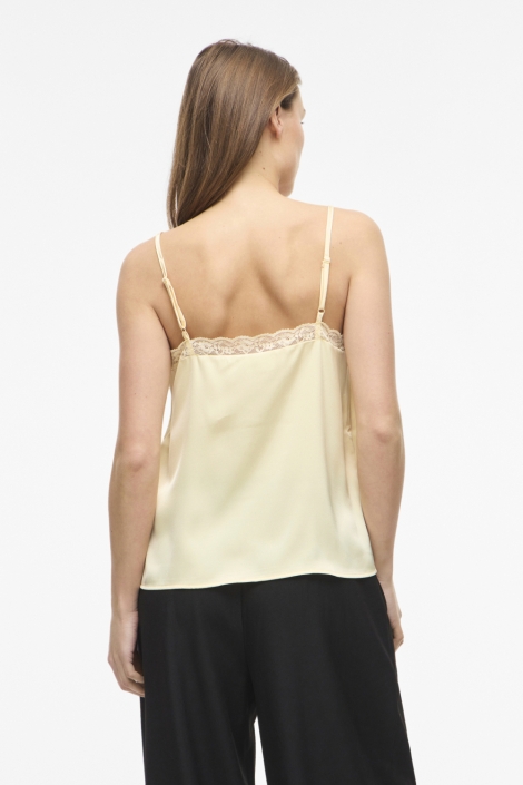 Vila gele dames top | Model achteraanzicht