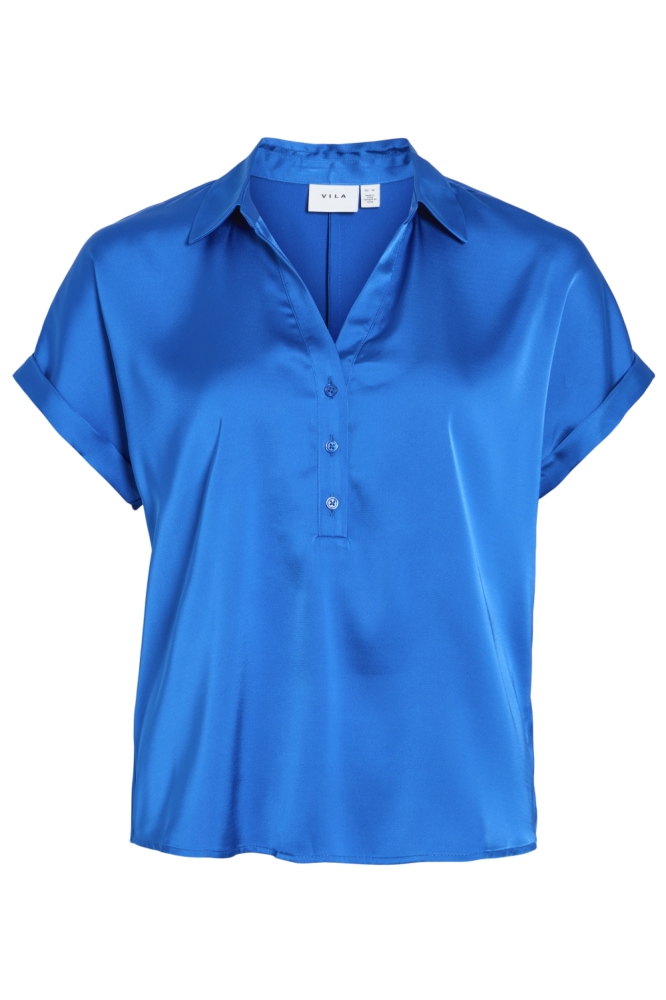 Vila blauwe dames blouse | Vooraanzicht