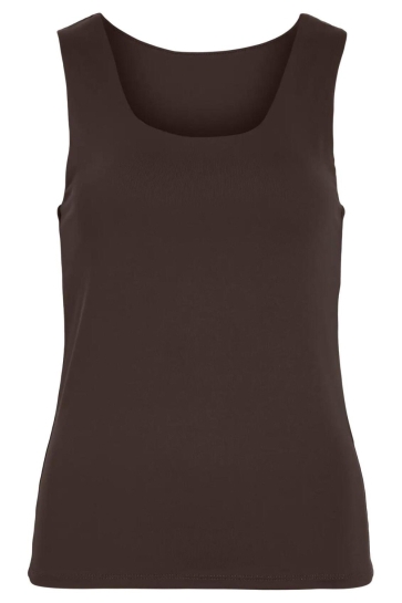Vila Top VIKENZA U-NECK S/L TANK TOP REV - N 14089092 Slate Black