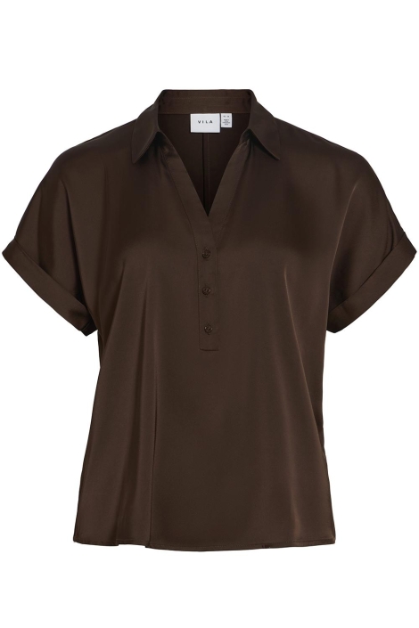 Vila bruine dames t-shirt | Vooraanzicht