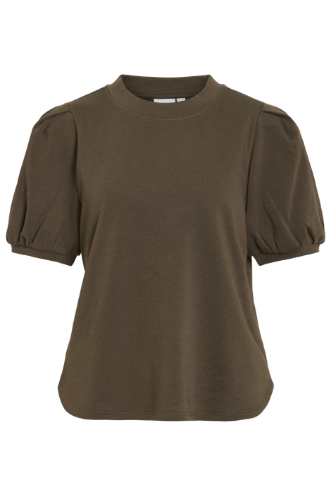 Vila bruine dames t-shirt | Vooraanzicht