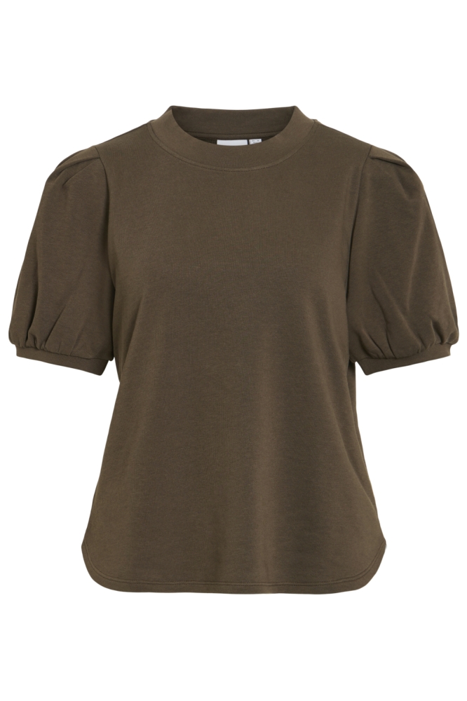 Vila bruine dames t-shirt | Vooraanzicht