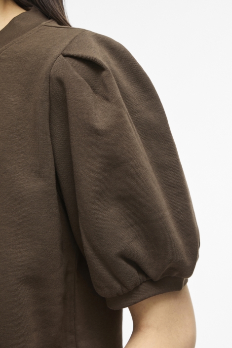 Vila bruine dames t-shirt | Close up