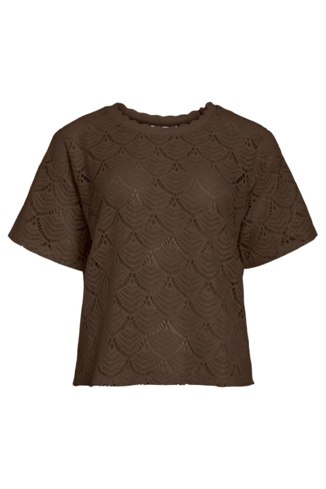 Vila bruine dames t-shirt | Vooraanzicht