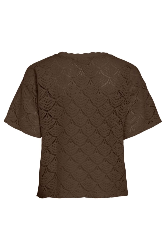 Vila bruine dames t-shirt | Achteraanzicht