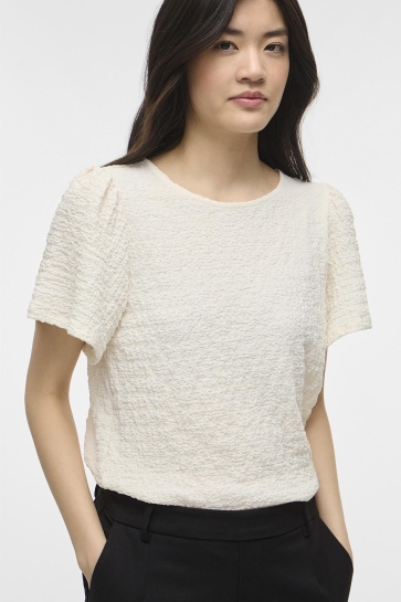 Vila T-shirt VILINDAU O-NECK S/S TOP/RC 14115757 BIRCH
