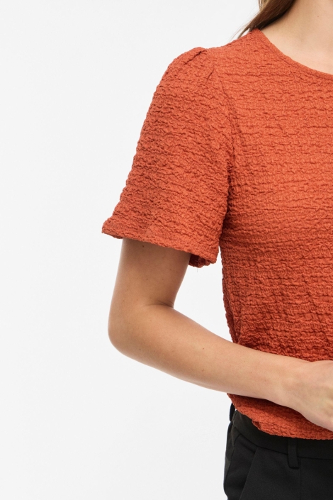 Vila oranje dames t-shirt | Close up