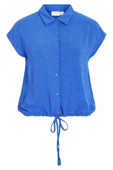 Vila Blouse VISURASHIL S/S SHORT SHIRT/PB/1 14108930 VICTORIA BLUE