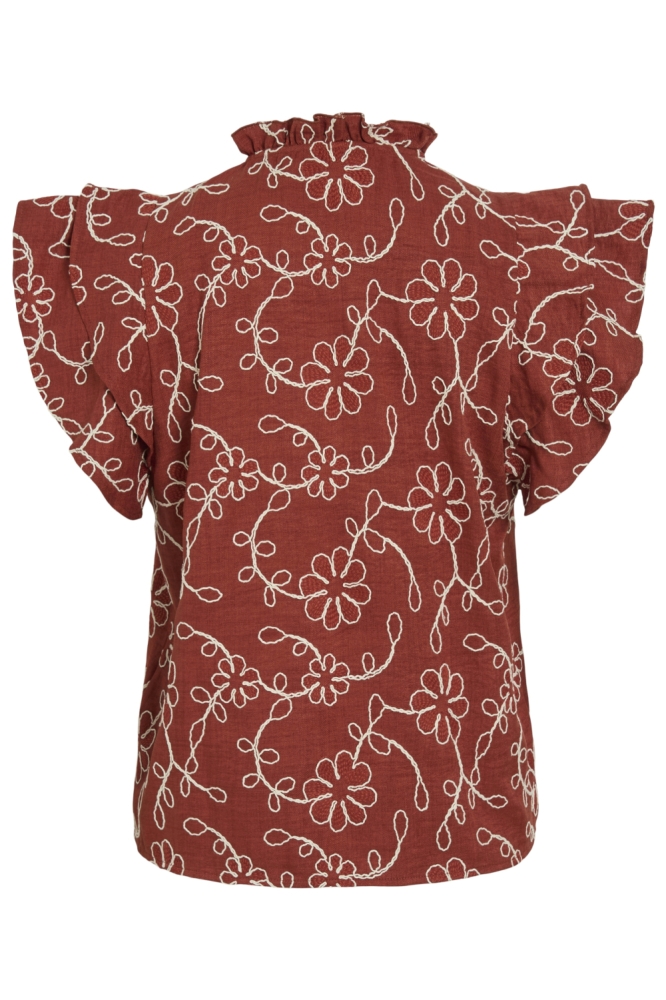 Vila oranje dames blouse | Achteraanzicht