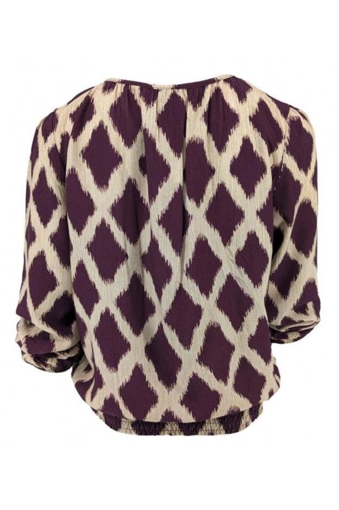 FOS Amsterdam bordeaux dames blouse | Achteraanzicht