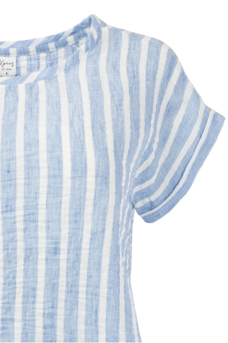 NED blauwe dames t-shirt | Close up