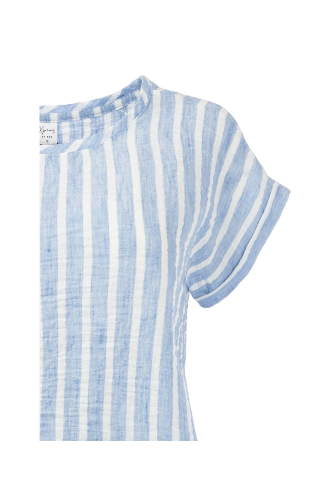 NED blauwe dames t-shirt | Close up