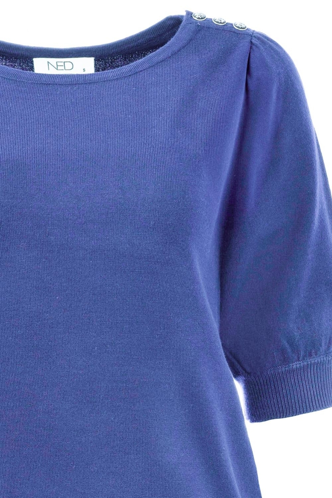 NED blauwe dames trui | Close up